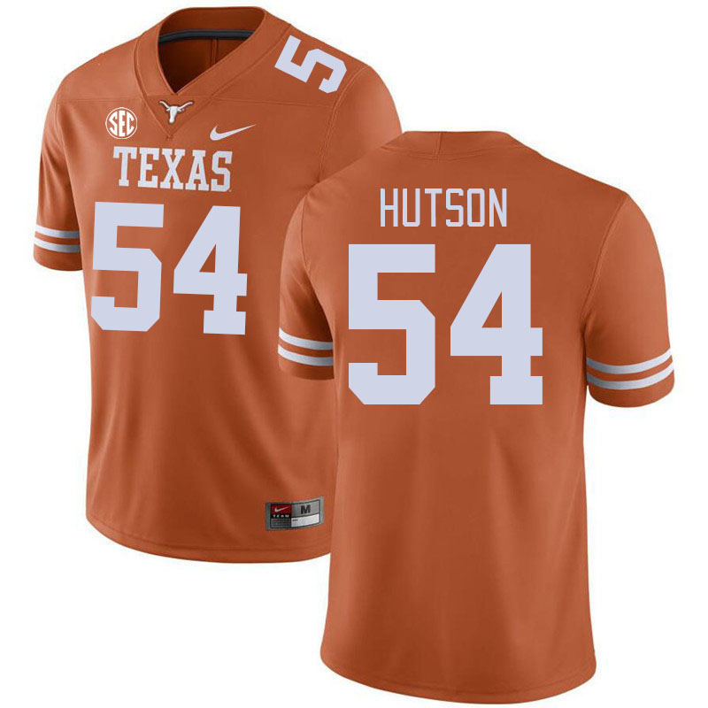 Texas Longhorns #54 Cole Hutson SEC Conference College Football Jerseys Stitched Sale-Orange